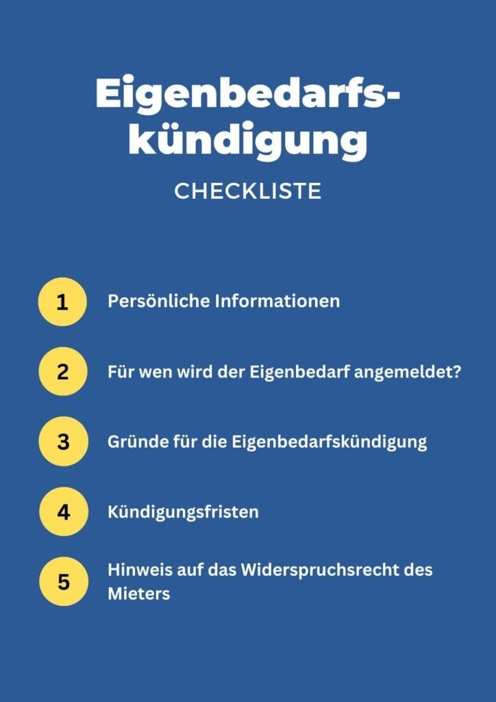 Checkliste zur Kündigung wegen Eigenbedarf